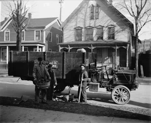 Coke Delivery Wagon and Workers, Detroit City Gas Co., Michigan